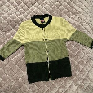 Diesel Striped Green Cardigan